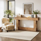 63-inch Wood Console Table, Farmhouse 2-tier Entryway Table