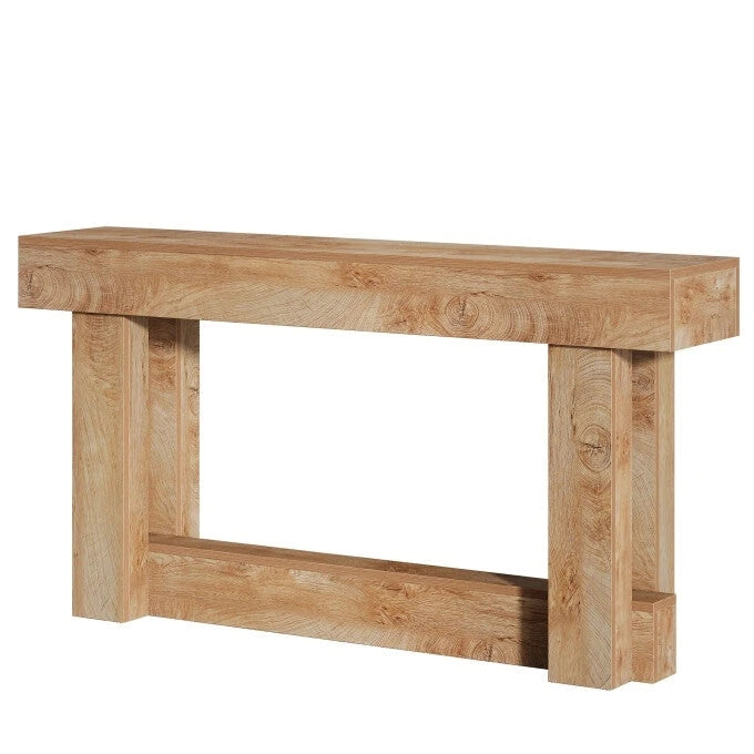 63-inch Wood Console Table, Farmhouse 2-tier Entryway Table