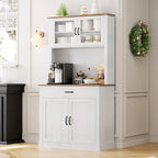 Kitchen Pantry Cabinet, 71 Tall Kitchen Hutch Storage Cabinet with Microwave Stand, Freestanding Buffet Cabinet For Home