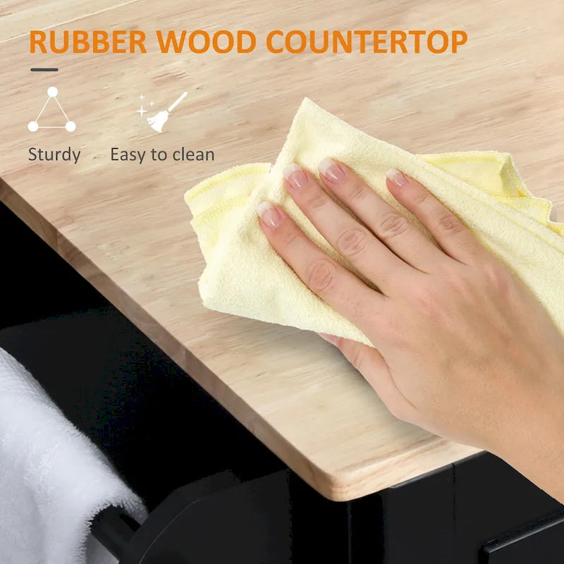 Mobile Kitchen Island With Drop Leaf(no include stool)