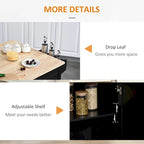 Mobile Kitchen Island With Drop Leaf(no include stool)