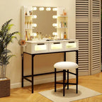 Costway Makeup Vanity Desk with Hollywood Mirror & Lights 3-Color - See Details