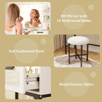 Costway Makeup Vanity Desk with Hollywood Mirror & Lights 3-Color - See Details