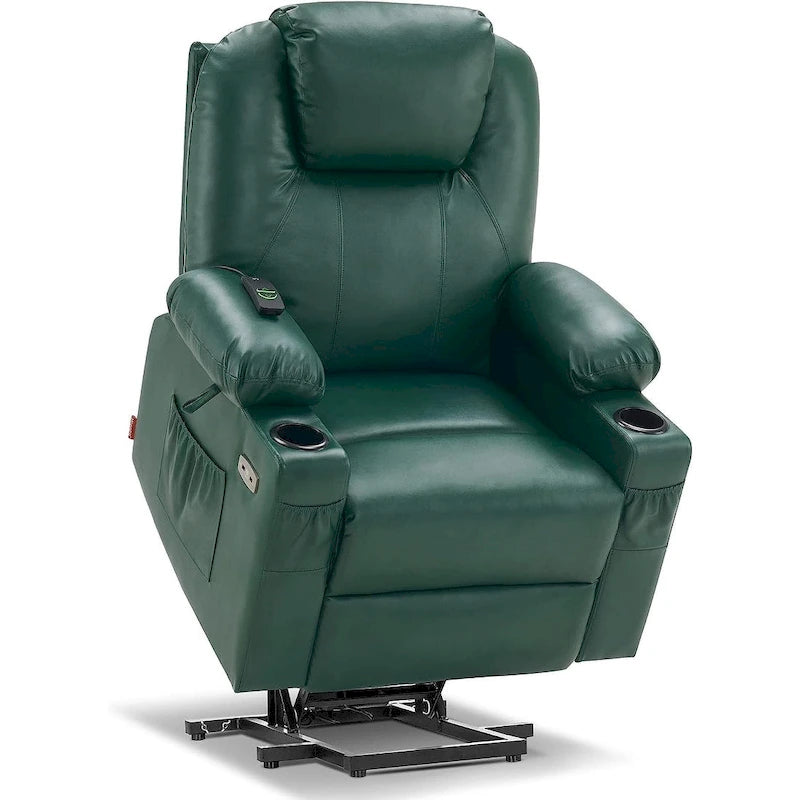 MCombo Electric Power Lift Recliner Chair Sofa with Massage and Heat, 3 Positions, USB Ports, Faux Leather 7040