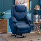 MCombo Electric Power Lift Recliner Chair Sofa with Massage and Heat, 3 Positions, USB Ports, Faux Leather 7040