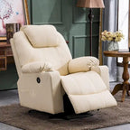MCombo Electric Power Lift Recliner Chair Sofa with Massage and Heat, 3 Positions, USB Ports, Faux Leather 7040