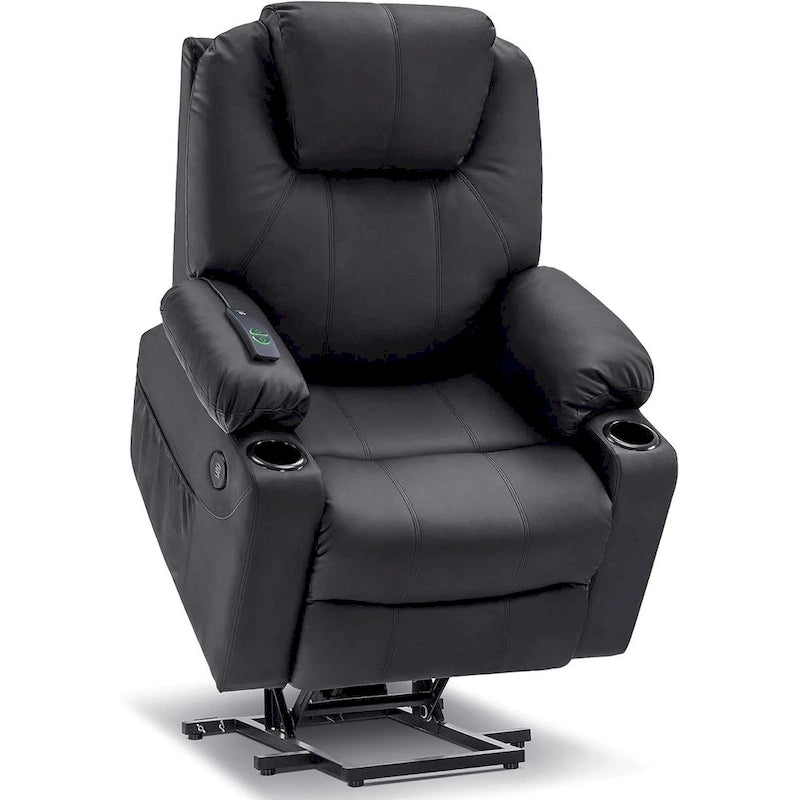 MCombo Electric Power Lift Recliner Chair Sofa with Massage and Heat, 3 Positions, USB Ports, Faux Leather 7040