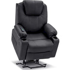 MCombo Electric Power Lift Recliner Chair Sofa with Massage and Heat, 3 Positions, USB Ports, Faux Leather 7040