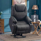 MCombo Electric Power Lift Recliner Chair Sofa with Massage and Heat, 3 Positions, USB Ports, Faux Leather 7040