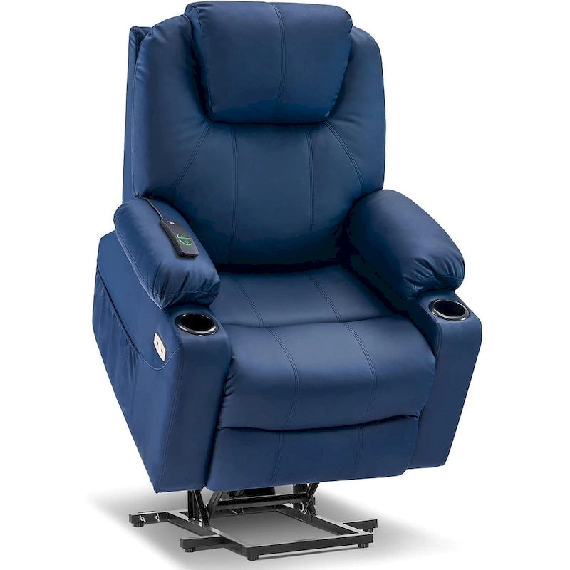 MCombo Electric Power Lift Recliner Chair Sofa with Massage and Heat, 3 Positions, USB Ports, Faux Leather 7040