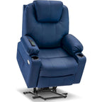 MCombo Electric Power Lift Recliner Chair Sofa with Massage and Heat, 3 Positions, USB Ports, Faux Leather 7040