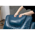Oversized PU Leather Power Lift Recliner with Massage, Lumbar Heating, Cup Holder, 180 Flat Lay