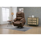Oversized PU Leather Power Lift Recliner with Massage, Lumbar Heating, Cup Holder, 180 Flat Lay