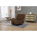 Oversized PU Leather Power Lift Recliner with Massage, Lumbar Heating, Cup Holder, 180 Flat Lay