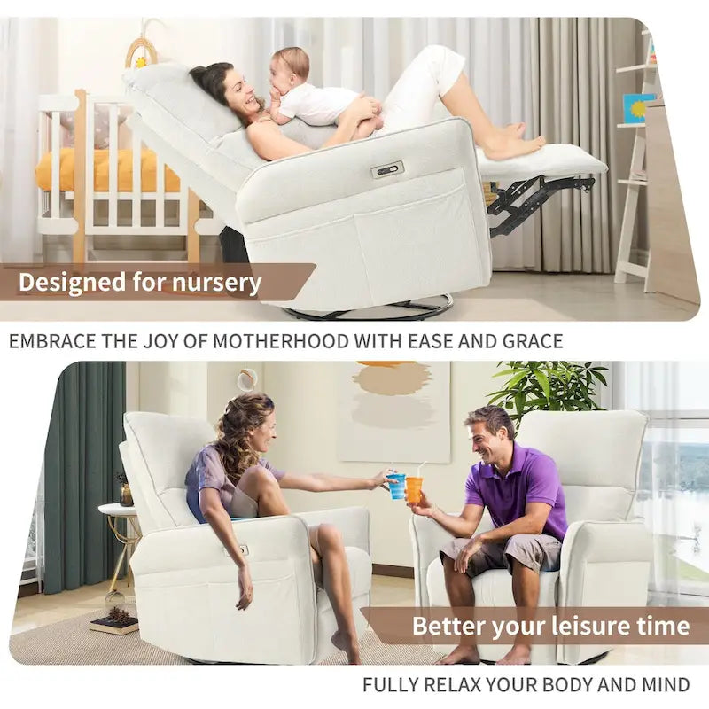 270 Swivel Rocker Power Recliner with USB Ports