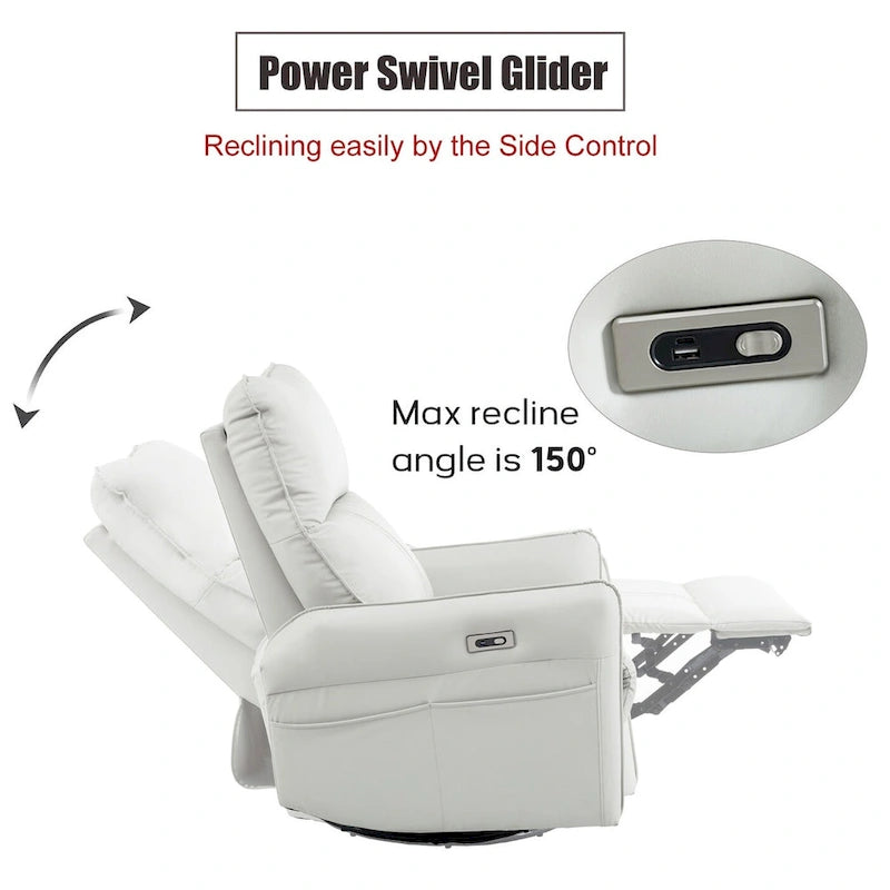 270 Swivel Rocker Power Recliner with USB Ports