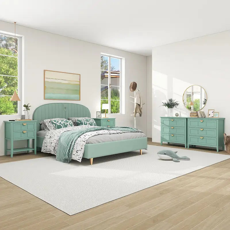 American Style 3-Drawer Vertical Chest Cabinet with Golden Handle for bedroom, living room