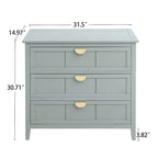 American Style 3-Drawer Vertical Chest Cabinet with Golden Handle for bedroom, living room