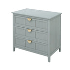 American Style 3-Drawer Vertical Chest Cabinet with Golden Handle for bedroom, living room