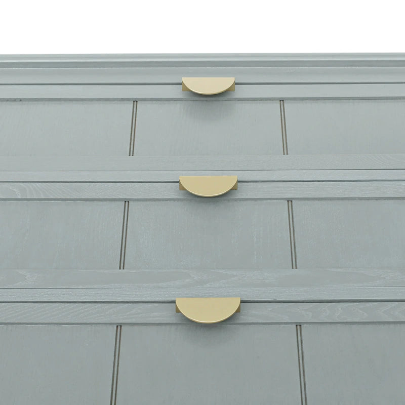 American Style 3-Drawer Vertical Chest Cabinet with Golden Handle for bedroom, living room