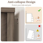 Farmhouse 5 Drawer Dresser for Bedroom, 48 Tall Wood Dresser Chest of Drawer with Sliding Barn Door