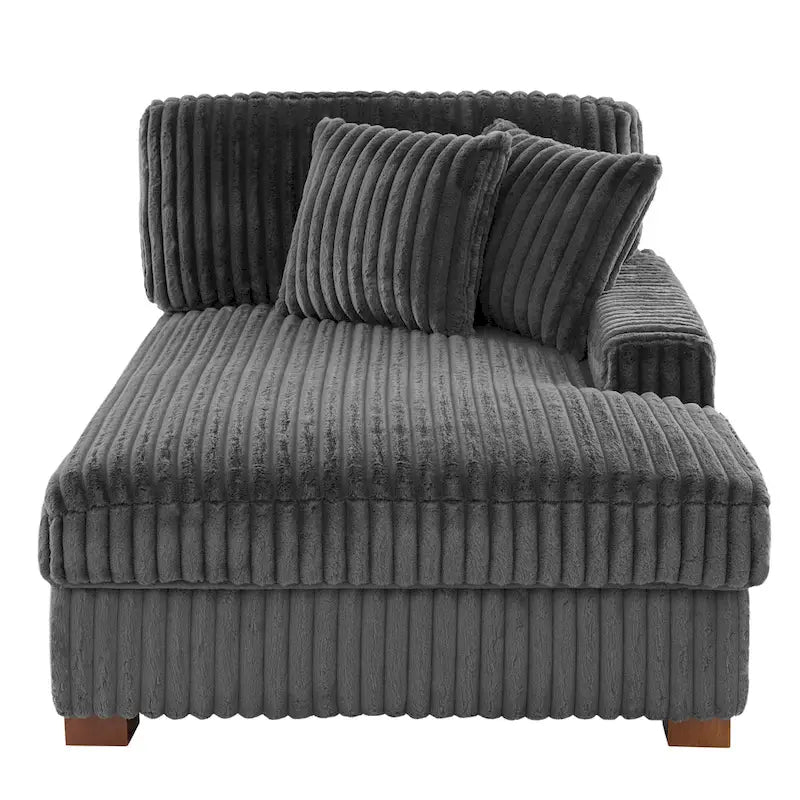 Modern Cotton Flannel Indoor Chaise Lounge Couch with Pillows