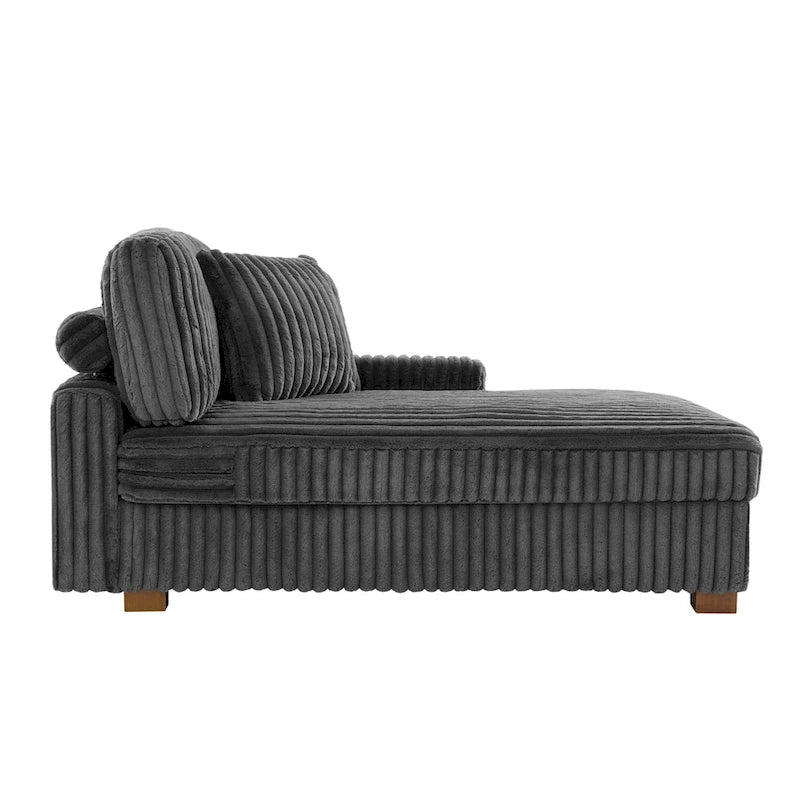 Modern Cotton Flannel Indoor Chaise Lounge Couch with Pillows
