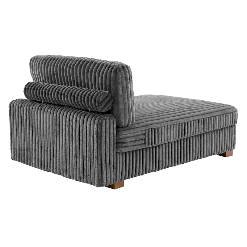 Modern Cotton Flannel Indoor Chaise Lounge Couch with Pillows