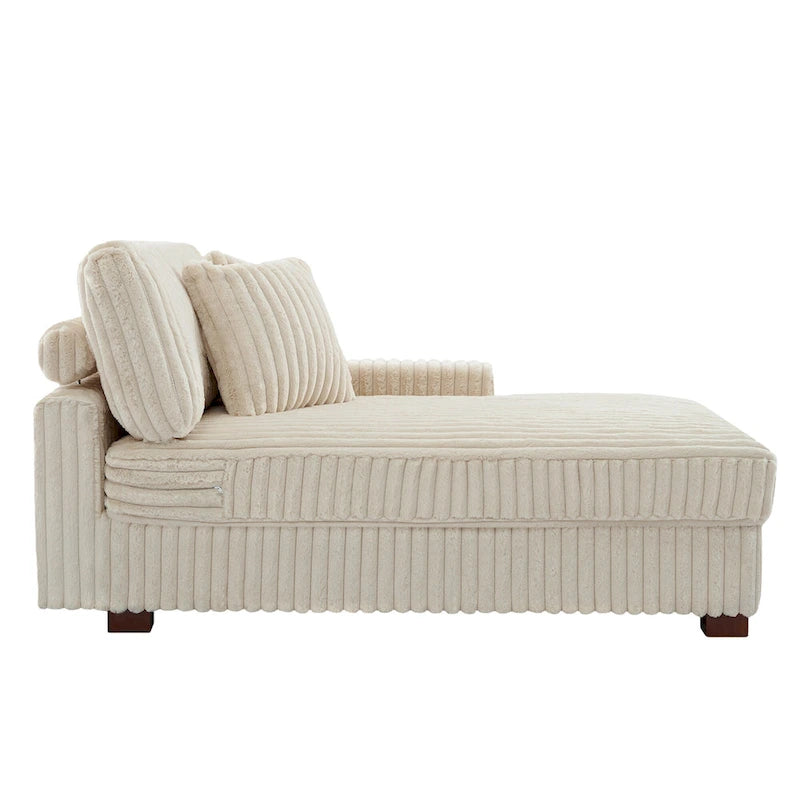 Modern Cotton Flannel Indoor Chaise Lounge Couch with Pillows