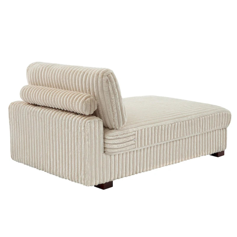 Modern Cotton Flannel Indoor Chaise Lounge Couch with Pillows