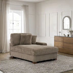 Modern Cotton Flannel Indoor Chaise Lounge Couch with Pillows