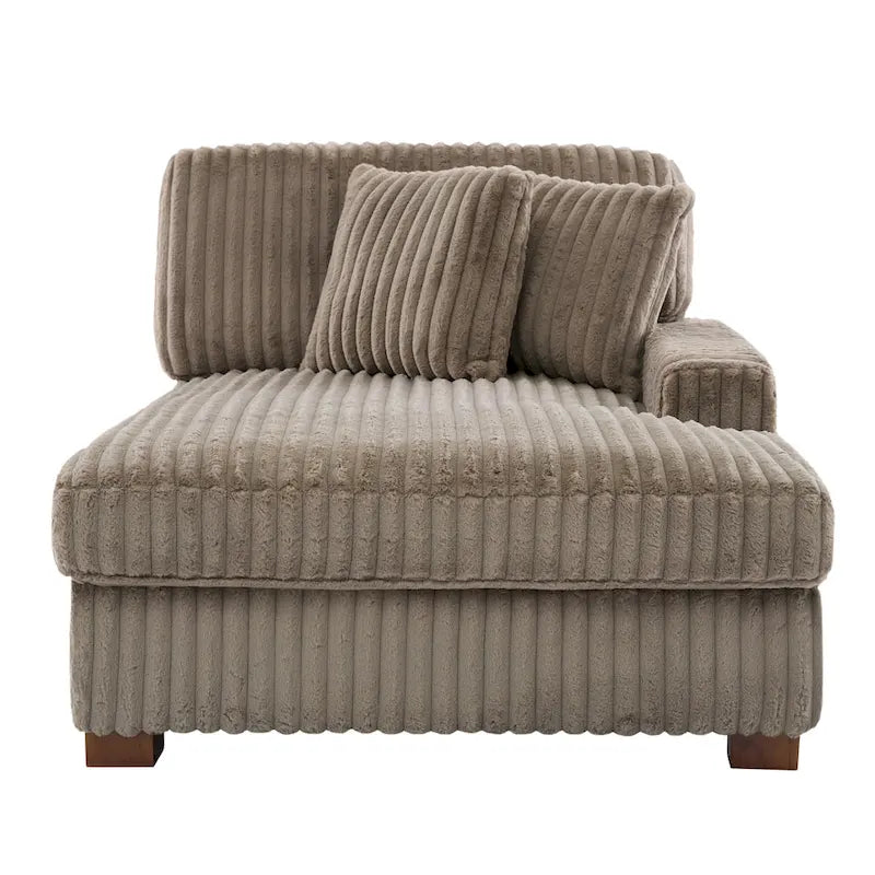 Modern Cotton Flannel Indoor Chaise Lounge Couch with Pillows