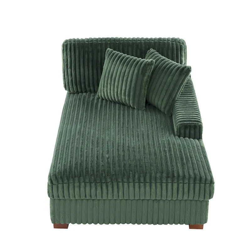 Modern Cotton Flannel Indoor Chaise Lounge Couch with Pillows