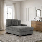 Modern Cotton Flannel Indoor Chaise Lounge Couch with Pillows