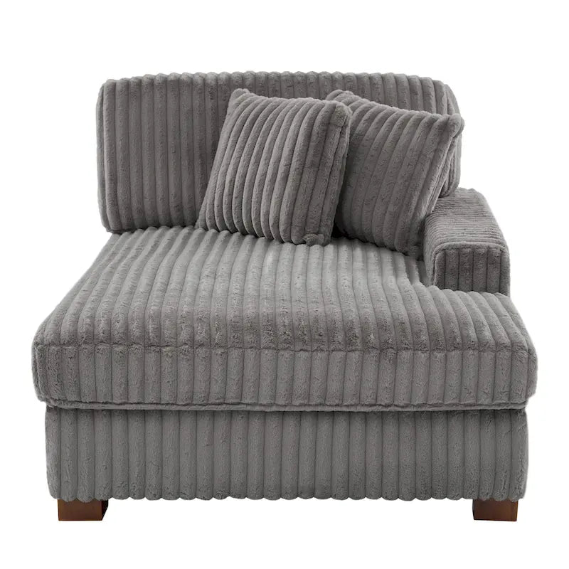 Modern Cotton Flannel Indoor Chaise Lounge Couch with Pillows