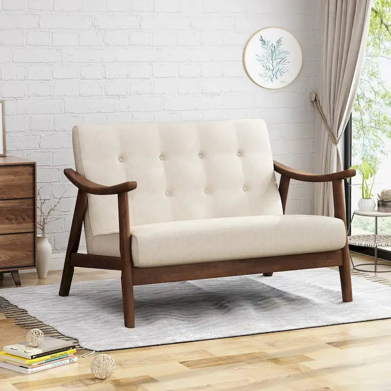 Hetel Mid-Century Modern Settee by Christopher Knight Home