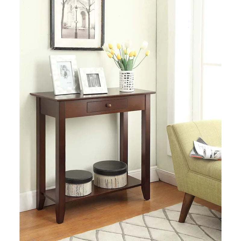 Convenience Concepts American Heritage 1 Drawer Hall Table with Shelf