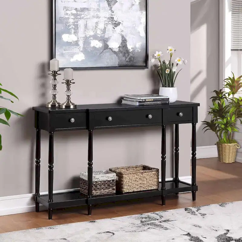 Convenience Concepts Cheyenne 3 Drawer Console Table with Shelf