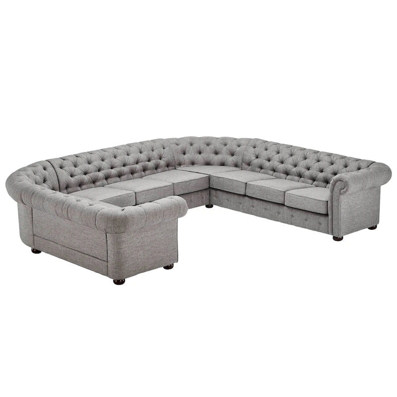 Knightsbridge Tufted Scroll Arm Chesterfield U-shaped Sectional by iNSPIRE Q Artisan