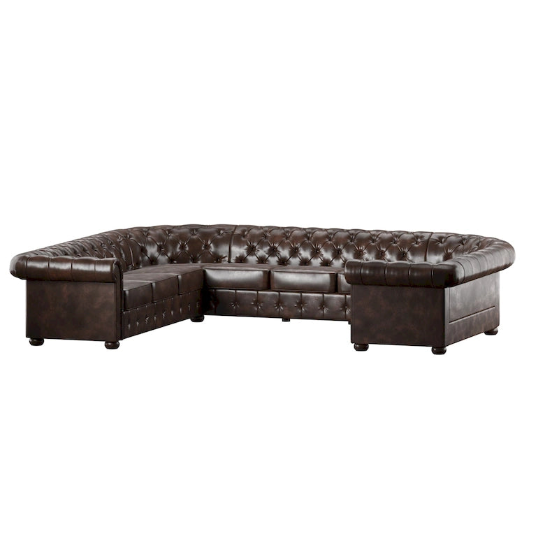 Knightsbridge Tufted Scroll Arm Chesterfield U-shaped Sectional by iNSPIRE Q Artisan