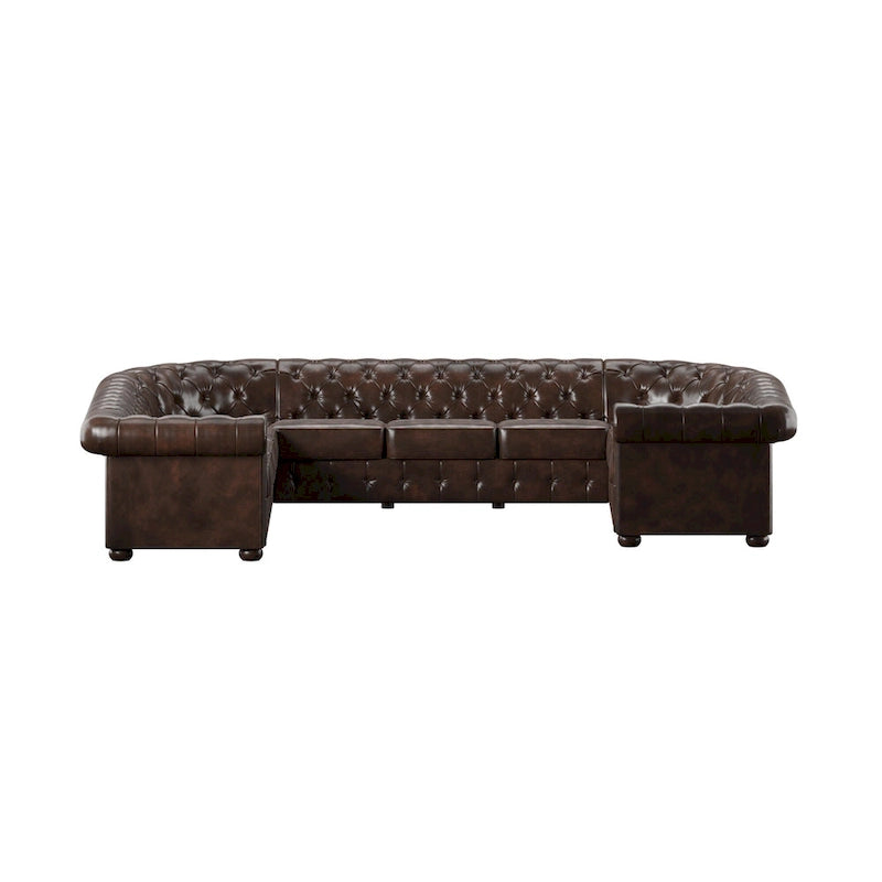 Knightsbridge Tufted Scroll Arm Chesterfield U-shaped Sectional by iNSPIRE Q Artisan