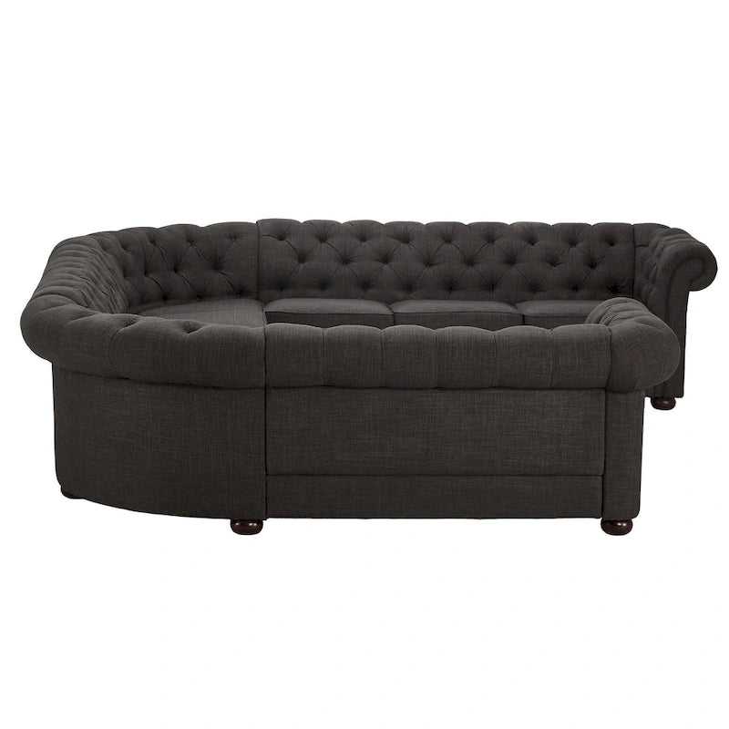 Knightsbridge Tufted Scroll Arm Chesterfield U-shaped Sectional by iNSPIRE Q Artisan