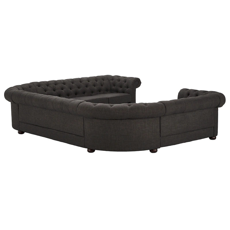 Knightsbridge Tufted Scroll Arm Chesterfield U-shaped Sectional by iNSPIRE Q Artisan