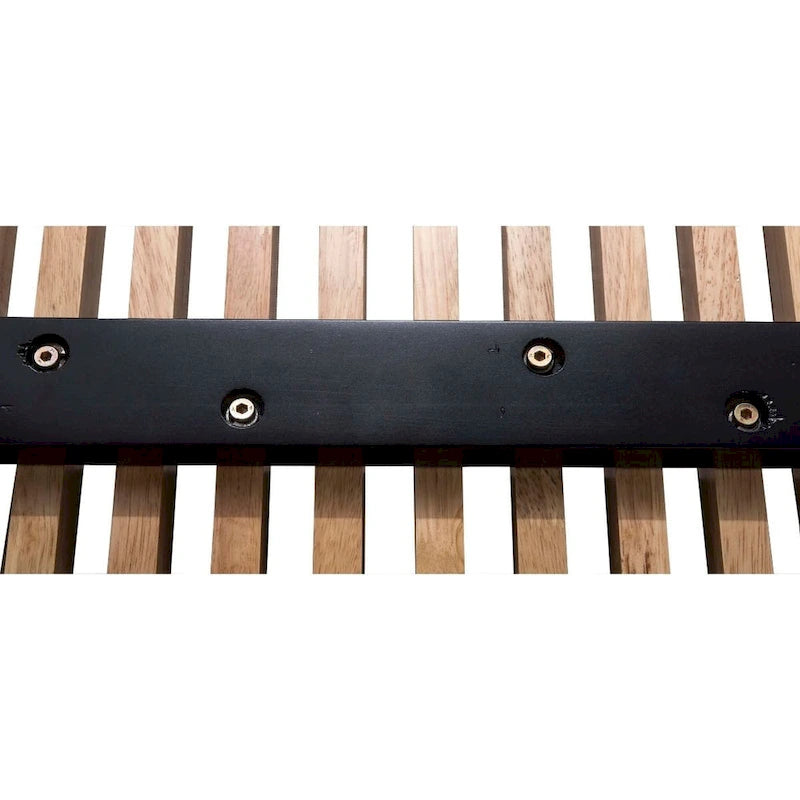 48 Rectangular Platform Entryway Bench in Natural Wood Modern Slatted Design for Living Room Home & Office