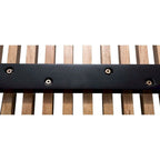 48 Rectangular Platform Entryway Bench in Natural Wood Modern Slatted Design for Living Room Home & Office