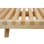 48 Rectangular Platform Entryway Bench in Natural Wood Modern Slatted Design for Living Room Home & Office