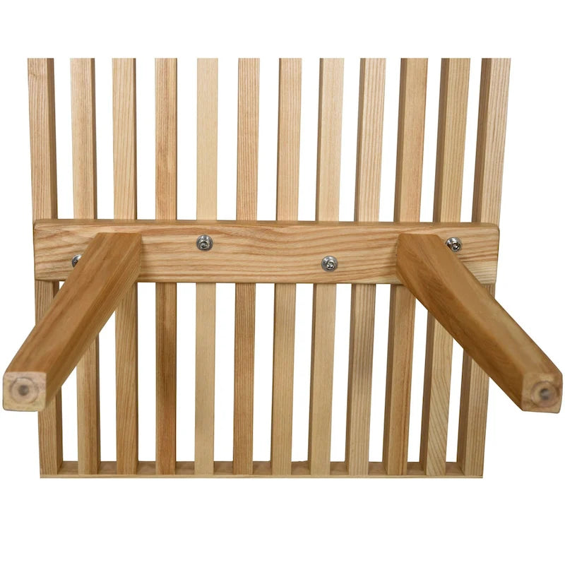48 Rectangular Platform Entryway Bench in Natural Wood Modern Slatted Design for Living Room Home & Office