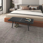 48 Rectangular Platform Entryway Bench in Natural Wood Modern Slatted Design for Living Room Home & Office