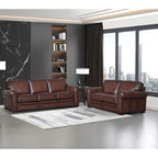 Hydeline Brookfield Top Grain Leather Sofa Set, Sofa and Loveseat