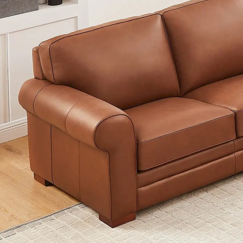 Hydeline Brookfield Top Grain Leather Sofa Set, Sofa and Loveseat